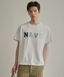 [コレクションライン] ヴィンテージパッチワークスラブ半袖Tシャツホワイト