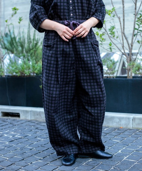 Brocante（ブロカント）の「[Brocante / ブロカント] チェックキャンバス バロンパンツ（その他パンツ・レディース・ブラック系その他/ブラウン系その他・2）」の2枚目の写真