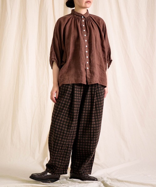 Brocante（ブロカント）の「[Brocante / ブロカント] チェックキャンバス バロンパンツ（その他パンツ・レディース・ブラック系その他/ブラウン系その他・2）」の4枚目の写真