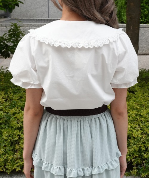axes femme POETIQUE(アクシーズファムポエティック)の「チェリー刺繍コットンBL(シャツ/ブラウス・レディース・キナリ/ホワイト/ピンク・MEDIUM)」の6枚目の写真