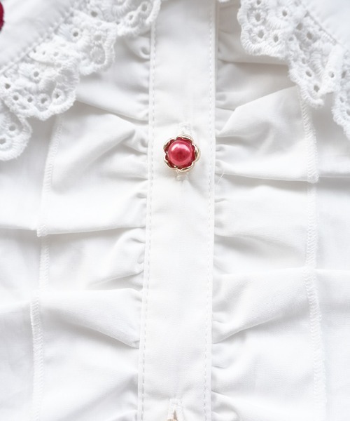 axes femme POETIQUE(アクシーズファムポエティック)の「チェリー刺繍コットンBL(シャツ/ブラウス・レディース・キナリ/ホワイト/ピンク・MEDIUM)」の7枚目の写真