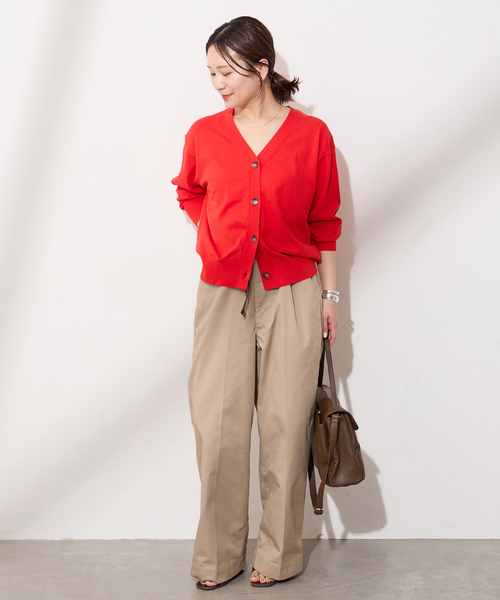 JOURNAL STANDARD(ジャーナルスタンダード)の「《追加2》ウォッシャブル Vカーディガン(カーディガン/ボレロ・レディース・ブラック/ベージュ/レッド・FREE)」の9枚目の写真
