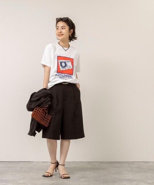 MAQWEL(マクウェル)の「【MAQWEL/マクウェル】ウォッシャブルRADIO Maqwel オープンエンドプリントTシャツ(Tシャツ/カットソー・レディース・ホワイト/ベビーピンク・FREE)」の3枚目の写真