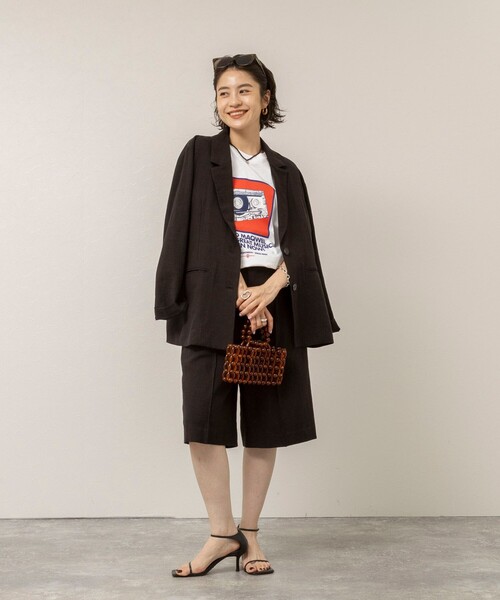 MAQWEL(マクウェル)の「【MAQWEL/マクウェル】ウォッシャブルRADIO Maqwel オープンエンドプリントTシャツ(Tシャツ/カットソー・レディース・ホワイト/ベビーピンク・FREE)」の6枚目の写真