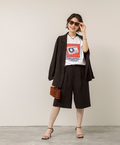 MAQWEL(マクウェル)の「【MAQWEL/マクウェル】ウォッシャブルRADIO Maqwel オープンエンドプリントTシャツ(Tシャツ/カットソー・レディース・ホワイト/ベビーピンク・FREE)」の8枚目の写真
