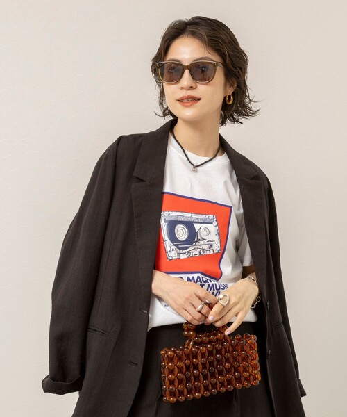 MAQWEL(マクウェル)の「【MAQWEL/マクウェル】ウォッシャブルRADIO Maqwel オープンエンドプリントTシャツ(Tシャツ/カットソー・レディース・ホワイト/ベビーピンク・FREE)」の10枚目の写真