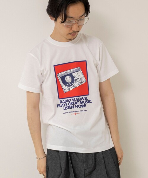 MAQWEL(マクウェル)の「【MAQWEL/マクウェル】ウォッシャブルRADIO Maqwel オープンエンドプリントTシャツ(Tシャツ/カットソー・レディース・ホワイト/ベビーピンク・FREE)」の16枚目の写真