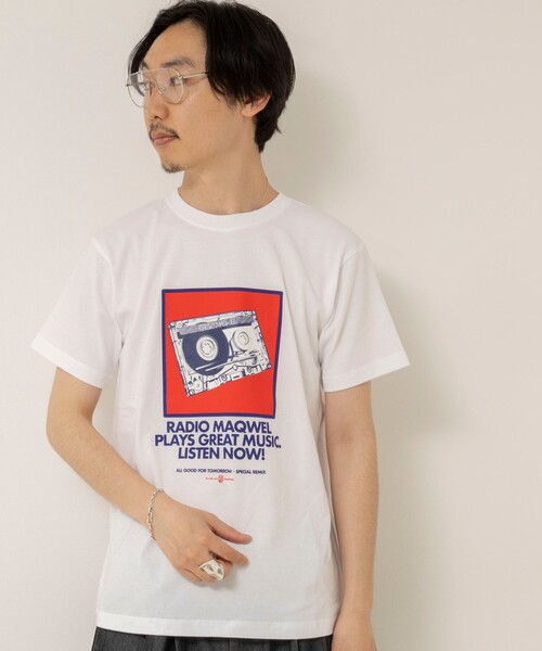 MAQWEL(マクウェル)の「【MAQWEL/マクウェル】ウォッシャブルRADIO Maqwel オープンエンドプリントTシャツ(Tシャツ/カットソー・レディース・ホワイト/ベビーピンク・FREE)」の17枚目の写真