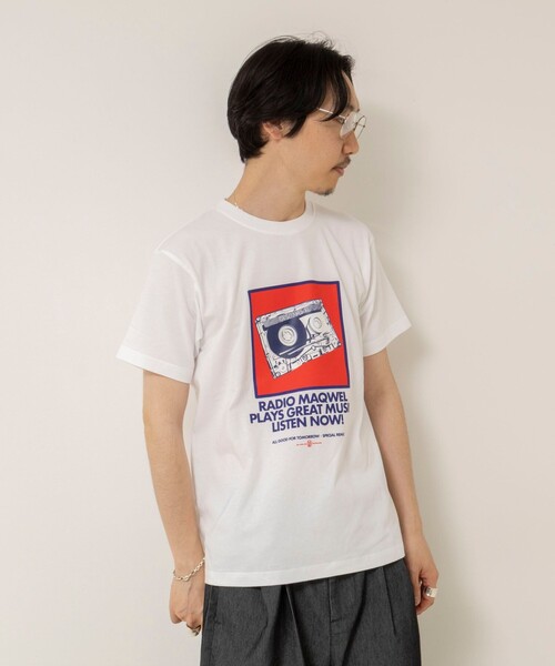 MAQWEL(マクウェル)の「【MAQWEL/マクウェル】ウォッシャブルRADIO Maqwel オープンエンドプリントTシャツ(Tシャツ/カットソー・レディース・ホワイト/ベビーピンク・FREE)」の18枚目の写真