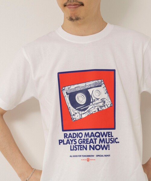 MAQWEL(マクウェル)の「【MAQWEL/マクウェル】ウォッシャブルRADIO Maqwel オープンエンドプリントTシャツ(Tシャツ/カットソー・レディース・ホワイト/ベビーピンク・FREE)」の21枚目の写真