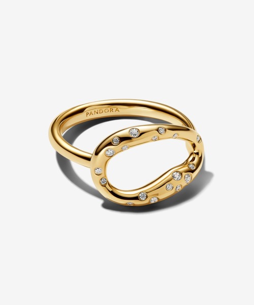 PANDORA(パンドラ)の「オーガニカリー シェイプド ストーンセット ステートメント リング(リング・レディース・イエローゴールド・60/56/54/52/50/48/58)」の2枚目の写真