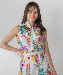 【WEB限定】ビッグフラワーブーケノースリーブブラウス