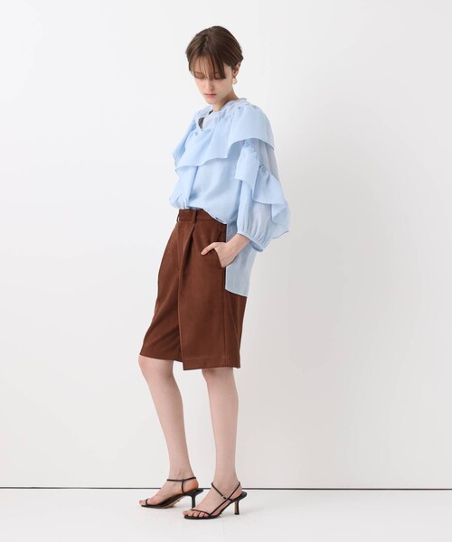 allureville(アルアバイル)の「フェイクスェードショートパンツ(その他パンツ・レディース・ブラウン/キャメル・2/1)」の10枚目の写真