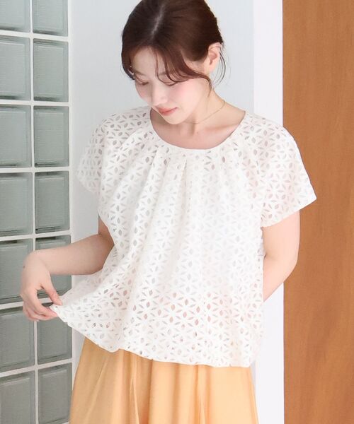 le.coeur blanc(ルクールブラン)の「TORRAZZO DONNA別注レースバルーンブラウス(シャツ/ブラウス・レディース・アイボリー/ブラック・38)」の4枚目の写真