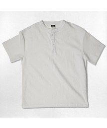 ユーズアルワッフルヘンリーネック半袖Tシャツ3カラー