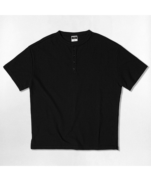 NOTUSUAL(ノットユージュアル)の「ユーズアルワッフルヘンリーネック半袖Tシャツ3カラー(Tシャツ/カットソー・レディース・ライトグレー/ホワイト/ブラック・MEDIUM/LARGE/X-LARGE)」の2枚目の写真