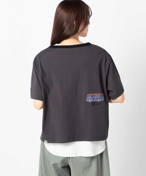 DISCUS(ディスカス)の「【DISCUS別注】 衿パイルリンガーTシャツ(Tシャツ/カットソー・レディース・ダークブラウン/ブラック/ホワイト・FREE)」の2枚目の写真