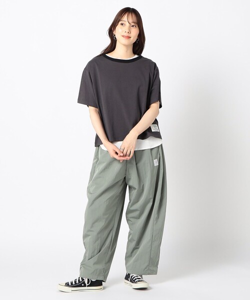 DISCUS(ディスカス)の「【DISCUS別注】 衿パイルリンガーTシャツ(Tシャツ/カットソー・レディース・ダークブラウン/ブラック/ホワイト・FREE)」の6枚目の写真