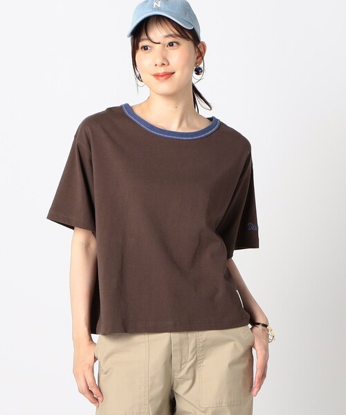 DISCUS(ディスカス)の「【DISCUS別注】 衿パイルリンガーTシャツ(Tシャツ/カットソー・レディース・ダークブラウン/ブラック/ホワイト・FREE)」の8枚目の写真
