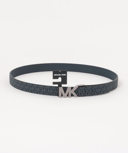 MICHAEL KORS(マイケルコース)の「MK ロゴ バックル ベルト - MKシグネチャー(ベルト・メンズ・ネイビー・FREE)」の1枚目の写真