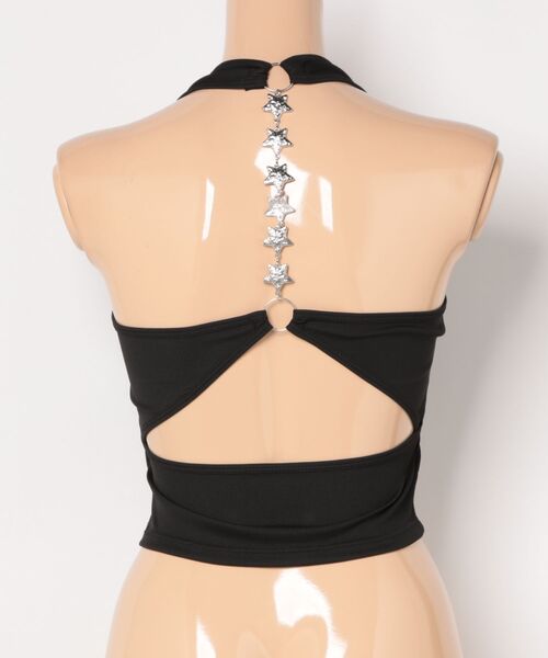 Lace Ladies(レースレディース)の「星チェーン ホルター カップ付き 背中開き ブラトップ(タンクトップ・レディース・ブルー/ブラック/グレー/ホワイト・FREE)」の6枚目の写真
