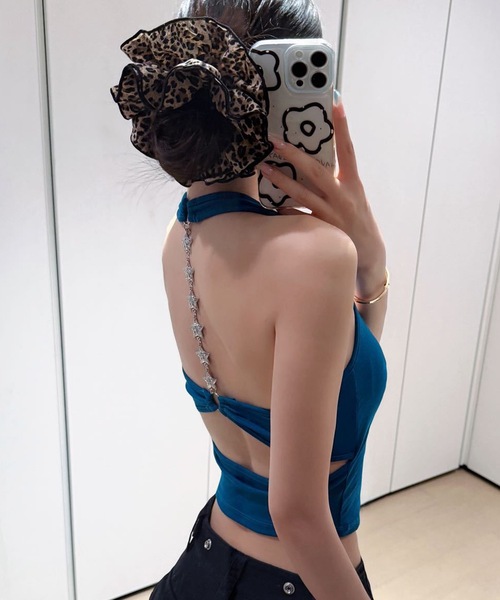 Lace Ladies(レースレディース)の「星チェーン ホルター カップ付き 背中開き ブラトップ(タンクトップ・レディース・ブルー/ブラック/グレー/ホワイト・FREE)」の10枚目の写真