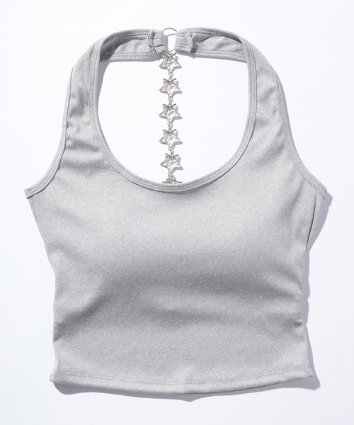 Lace Ladies(レースレディース)の「星チェーン ホルター カップ付き 背中開き ブラトップ(タンクトップ・レディース・ブルー/ブラック/グレー/ホワイト・FREE)」の14枚目の写真