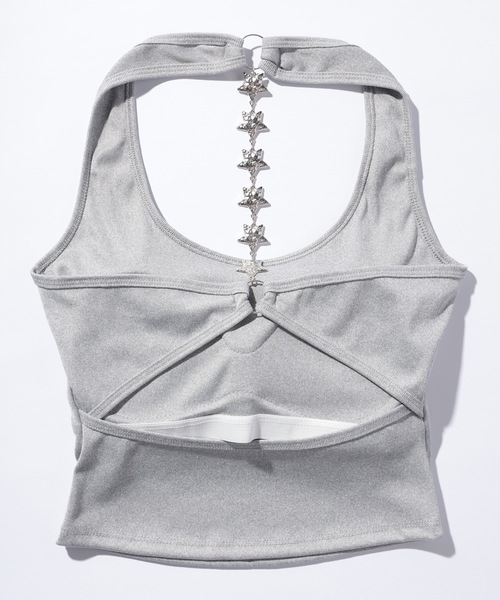 Lace Ladies(レースレディース)の「星チェーン ホルター カップ付き 背中開き ブラトップ(タンクトップ・レディース・ブルー/ブラック/グレー/ホワイト・FREE)」の16枚目の写真