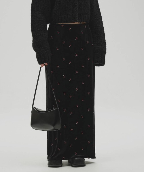 TODAYFUL(トゥデイフル)の「【TODAYFUL/トゥデイフル】Petit Flower Velour Skirt/プチフラワーベロアスカート(スカート・レディース・ブラウン/ブラック・36/38)」の2枚目の写真
