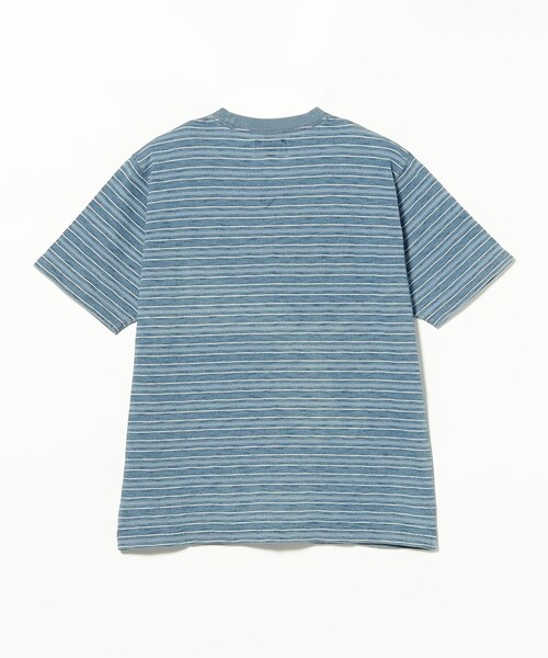 BEAMS PLUS(ビームスプラス)の「Pocket Tee Indigo Stripe(Tシャツ/カットソー・メンズ・ネイビー/サックスブルー・SMALL/LARGE/XX-LARGE/MEDIUM/X-LARGE)」の6枚目の写真