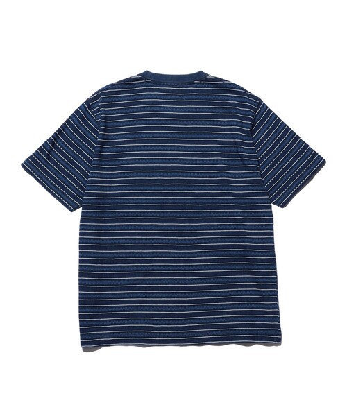 BEAMS PLUS(ビームスプラス)の「Pocket Tee Indigo Stripe(Tシャツ/カットソー・メンズ・ネイビー/サックスブルー・SMALL/LARGE/XX-LARGE/MEDIUM/X-LARGE)」の10枚目の写真