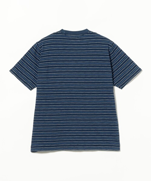BEAMS PLUS(ビームスプラス)の「Pocket Tee Indigo Stripe(Tシャツ/カットソー・メンズ・ネイビー/サックスブルー・SMALL/LARGE/XX-LARGE/MEDIUM/X-LARGE)」の12枚目の写真