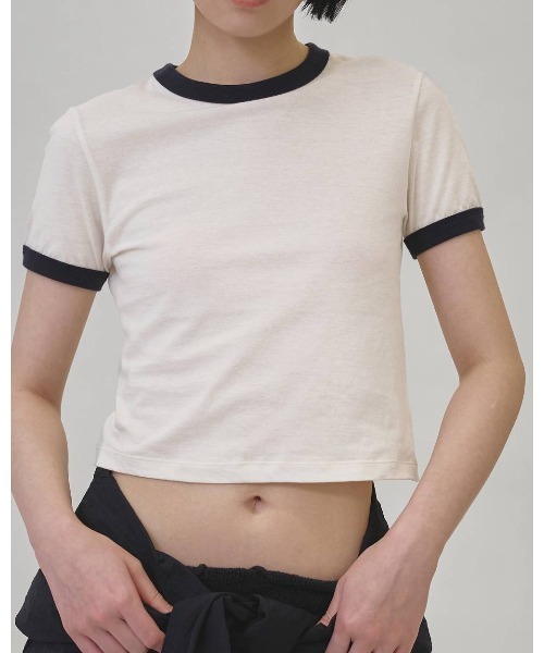 TODAYFUL(トゥデイフル)の「Compact Ringer Tee 12610610(Tシャツ/カットソー・メンズ・ネイビー/ベージュ/オフホワイト/ライトブルー・FREE)」の2枚目の写真