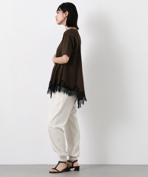 Gready Brilliant(グレディブリリアン)の「アシメヘムレースフレア(Tシャツ/カットソー・レディース・オフホワイト/ブラウン・FREE)」の9枚目の写真