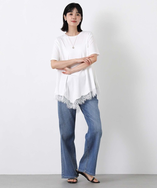 Gready Brilliant(グレディブリリアン)の「アシメヘムレースフレア(Tシャツ/カットソー・レディース・オフホワイト/ブラウン・FREE)」の17枚目の写真
