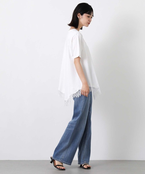 Gready Brilliant(グレディブリリアン)の「アシメヘムレースフレア(Tシャツ/カットソー・レディース・オフホワイト/ブラウン・FREE)」の18枚目の写真