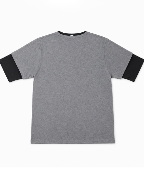 sunny branch(サニーブランチ)の「★Bd★レイヤード風 Uネック ハーフスリーブTシャツ(Tシャツ/カットソー・レディース・チャコール/ブラック/ホワイト/マルチ/グレー系・LARGE/X-LARGE/MEDIUM)」の8枚目の写真