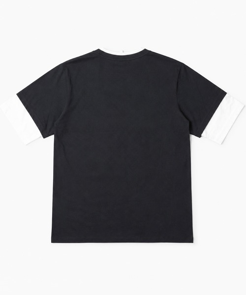 sunny branch(サニーブランチ)の「★Bd★レイヤード風 Uネック ハーフスリーブTシャツ(Tシャツ/カットソー・レディース・チャコール/ブラック/ホワイト/マルチ/グレー系・LARGE/X-LARGE/MEDIUM)」の6枚目の写真