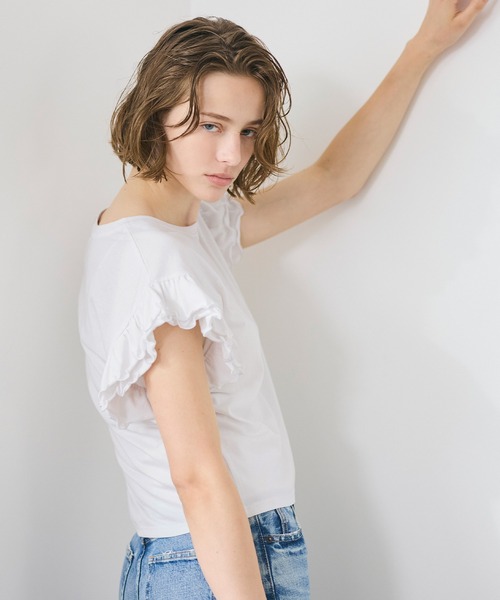 coca(coca)(コカ)の「フリルトップス(Tシャツ/カットソー・レディース・ブラック/ホワイト・S/M/L)」の4枚目の写真