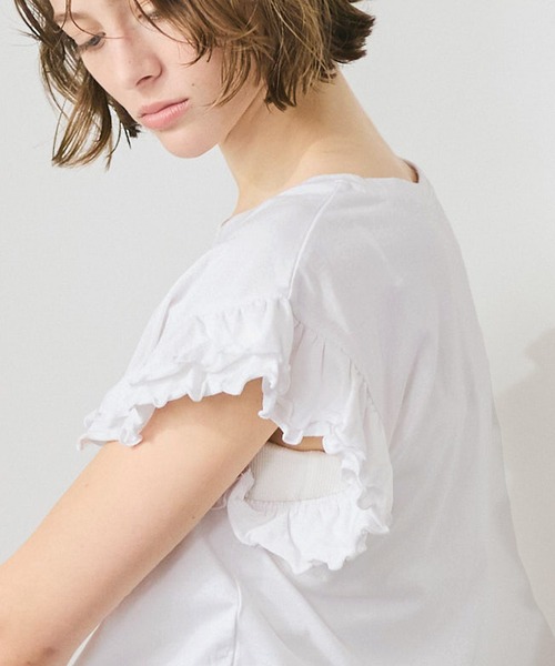 coca(coca)(コカ)の「フリルトップス(Tシャツ/カットソー・レディース・ブラック/ホワイト・S/M/L)」の7枚目の写真