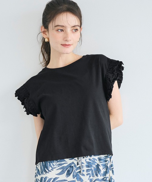 coca(coca)(コカ)の「フリルトップス(Tシャツ/カットソー・レディース・ブラック/ホワイト・S/M/L)」の14枚目の写真