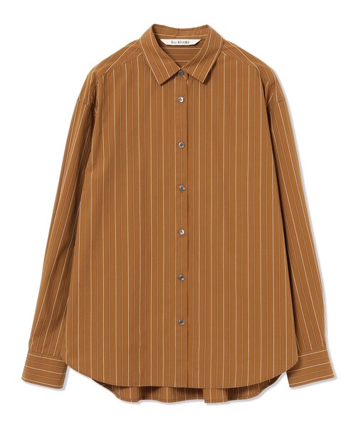 Ray BEAMS(レイビームス)の「ストライプ レギュラーカラー ビッグ シャツ(シャツ/ブラウス・レディース・ブルー/ブラウン・ONE SIZE)」の12枚目の写真