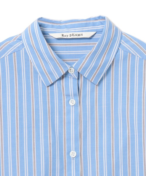 Ray BEAMS(レイビームス)の「ストライプ レギュラーカラー ビッグ シャツ(シャツ/ブラウス・レディース・ブルー/ブラウン・ONE SIZE)」の15枚目の写真
