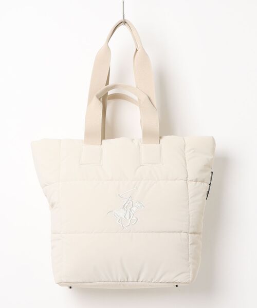BEVERLY HILLS POLO CLUB(ビバリーヒルズポロクラブ)の「【BEVERLY HILLS POLO CLUB / ビバリーヒルズポロクラブ】ダブルハンドル パファートートバッグ(トートバッグ・レディース・ネイビー/グレイッシュベージュ/ブラック・FREE)」の2枚目の写真