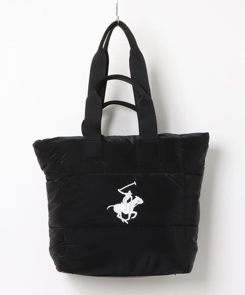 BEVERLY HILLS POLO CLUB(ビバリーヒルズポロクラブ)の「【BEVERLY HILLS POLO CLUB / ビバリーヒルズポロクラブ】ダブルハンドル パファートートバッグ(トートバッグ・レディース・ネイビー/グレイッシュベージュ/ブラック・FREE)」の1枚目の写真