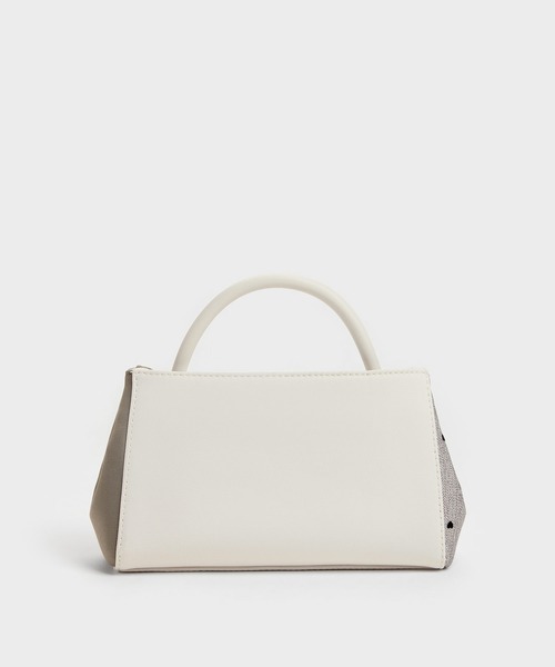 CHARLES & KEITH(チャールズ & キース)の「Hazel ヘーゼル ストライプ ボウパネルド ハンドルバッグ(ハンドバッグ・レディース・ライトベージュ/ライトピンク・S)」の18枚目の写真