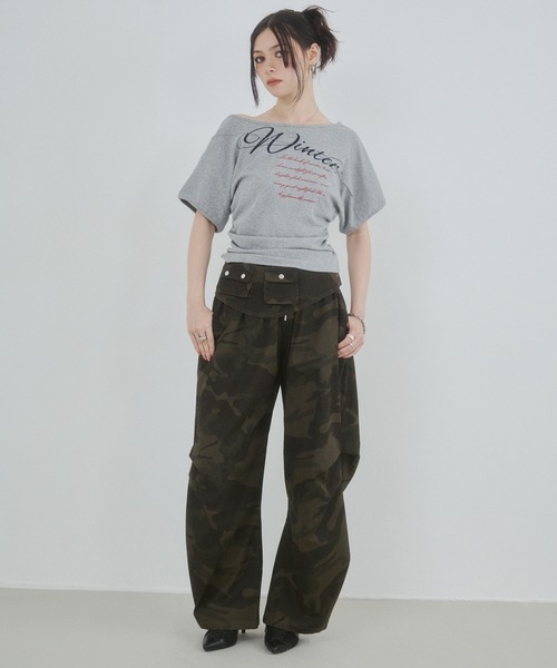 ENVYM（アンビー）の「ベルトタックルーズパンツ（チノパンツ・レディース・カーキ/ブラウン/ブラック・FREE）」の9枚目の写真