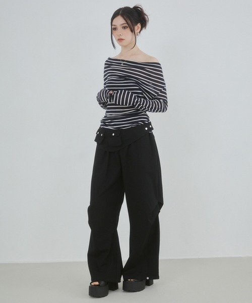 ENVYM（アンビー）の「ベルトタックルーズパンツ（チノパンツ・レディース・カーキ/ブラウン/ブラック・FREE）」の21枚目の写真