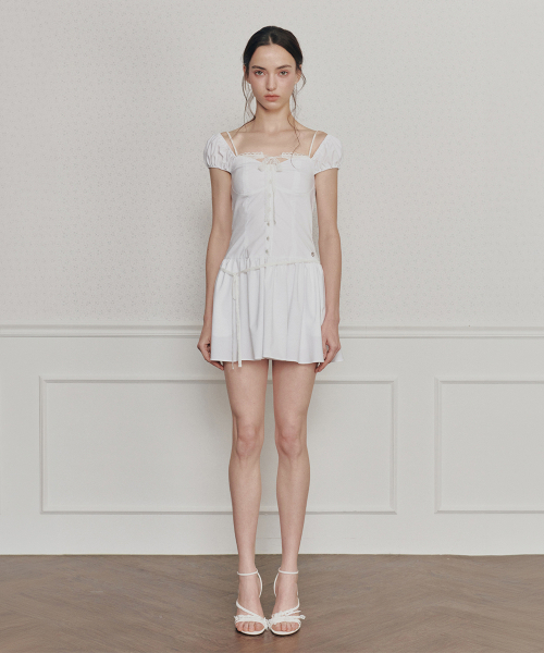 PAIN OR PLEASURE(ペインオアプレジャー)の「WENDY RIBBON DRESS white(ワンピース・レディース・その他・SMALL/MEDIUM)」の2枚目の写真