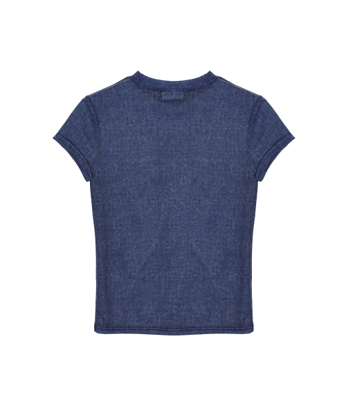 NICK&NICOLE(ニックアンドニコール)の「SHEER DENIM MOOD TOP_BLUE(Tシャツ/カットソー・レディース・その他・FREE)」の5枚目の写真